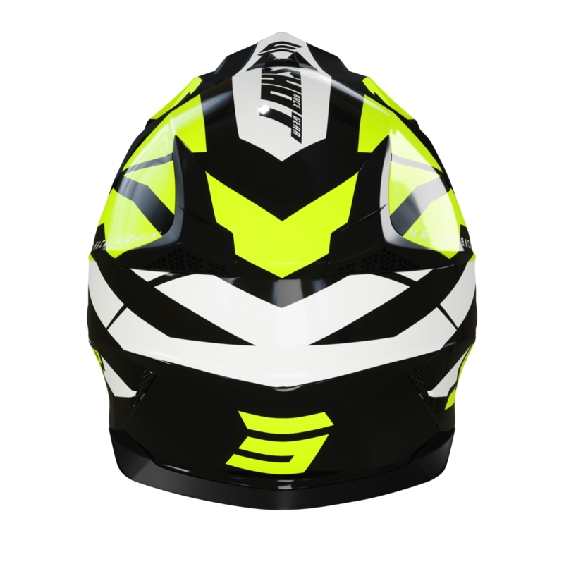 SHOT Šalmas Pulse Revenge Black Neon Yellow White Glossy - Image 3