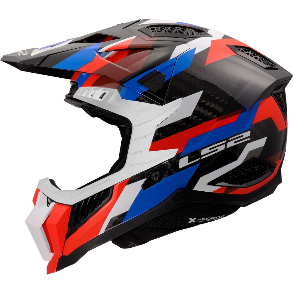 LS2 MX703 C X-FORCE PHANTOM šalmas Balta mėlyna raudona - Image 3