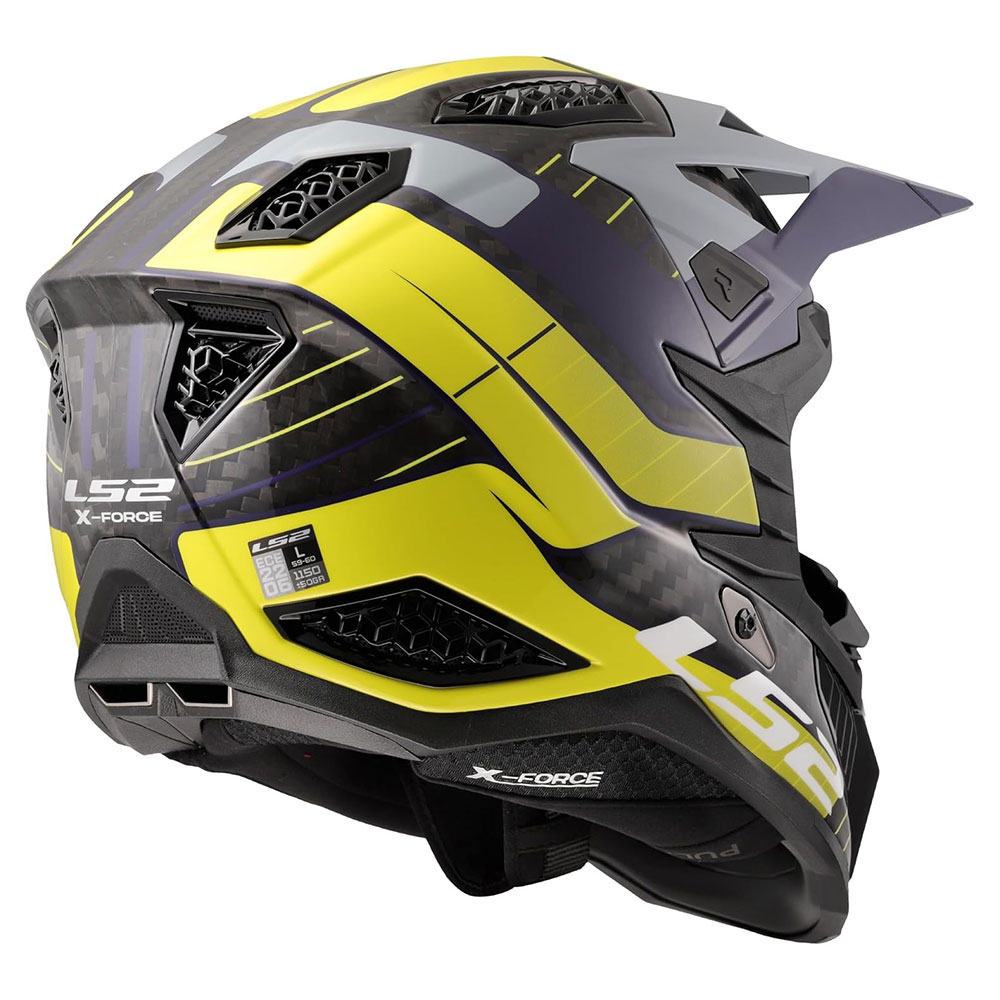 LS2 MX703 C X-FORCE GALUO šalmas Pilka HV geltona - Image 3