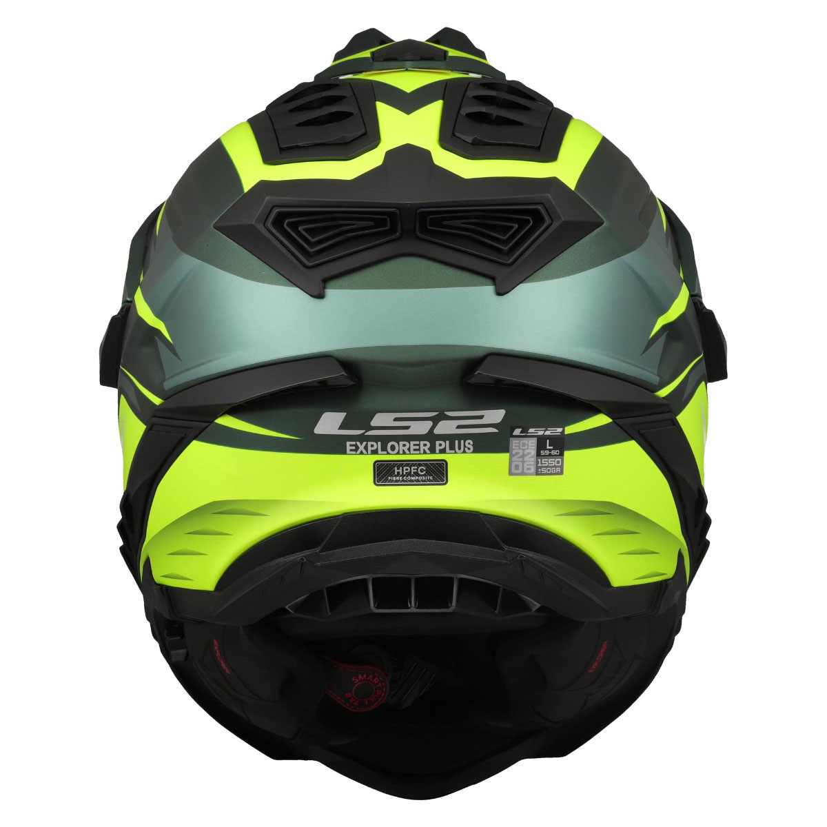 LS2 MX701 „Explorer Spire“ šalmas Matt Green H -vis Yellow - Image 3